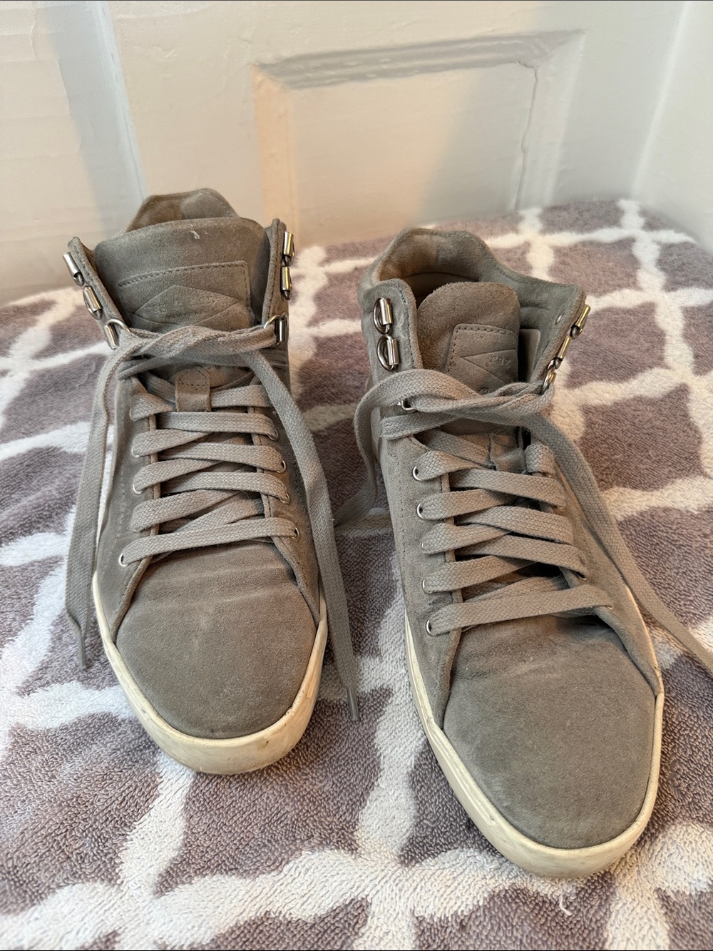 Women’s Rag & Bone Grey Suede High-Top Sneakers